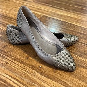 Womens Frye Regina Studded Leather Flat